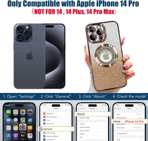 Miniatura 119 de Misscase Funda magnética con purpurina para iPhone 11 compatible con MagSafe, protección completa, delgada, a prueba de golpes, antiarañazos