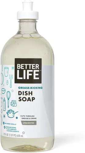Miniatura 7 de Better Life Jabón para platos sin sulfato, resistente a la grasa y suave para las manos, granada, 22 onzas