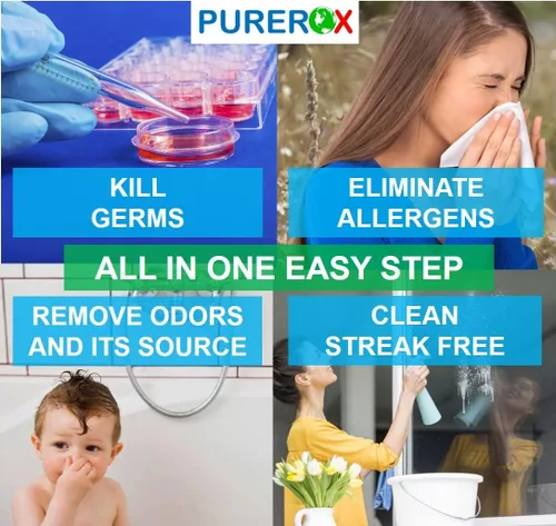 Miniatura 3 de PUREROX Desinfectante [9 x 32oz] Elimina el 99.99% de virus, norovirus, VIH, MRSA, bacterias y hongos. Grado hospitalario. Seguro para usar