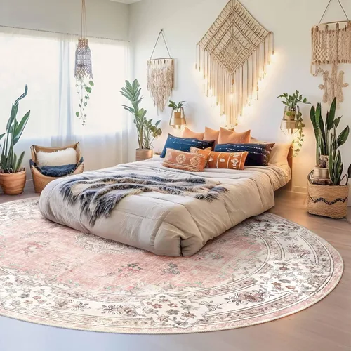 Miniatura 48 de MUJOO Alfombra Pasillo Runner 2'x8' Azul Gris Alfombras Largas Boho Lavable a Máquina Antideslizante para Entrada Cocina Baño Dormitorio Retro Suave