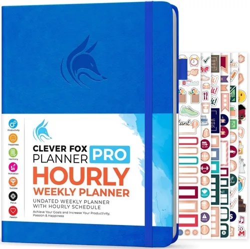 Miniatura 9 de Clever Fox Agenda PRO - Agenda semanal y mensual sin fecha con ranuras de tiempo, libro de citas y organizador diario, A4 (gris)