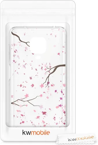 Miniatura 7 de kwmobile Funda transparente compatible con Xiaomi Redmi Note 9S / 9 Pro / 9 Pro Max - Funda de teléfono de TPU suave - Flores de cerezo rosa/marrón
