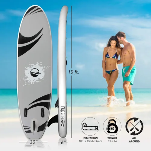 Miniatura 3 de SereneLife Tabla de Stand Up Paddle Inflable con Accesorios SUP Premium – Diseño Amplio y Estable con Almohadilla de Cubierta EVA Antideslizante Gris