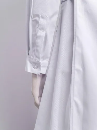 Miniatura 6 de Yeahdor Abrigo de laboratorio profesional para mujer, solapa, manga larga, médico, enfermera, uniforme de estudiante, ropa de trabajo