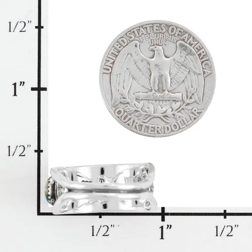 Miniatura 3 de Anillo turquesa de plata de ley 925 con piedras preciosas auténticas, tamaño 6 a 11