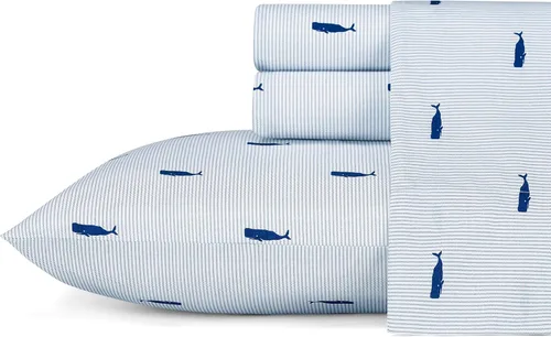 Miniatura 24 de Nautica - Sábanas tamaño King, juego de ropa de cama de percal de algodón, decoración casual para el hogar (Buoy Line Grey, King)