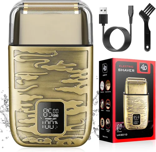 Miniatura 8 de Dumite Afeitadoras calvas de aluminio para hombres, maquinilla de afeitar eléctrica de motor potente, afeitadoras de cabeza, recortadora de barba