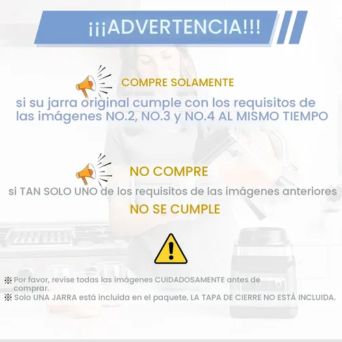 Miniatura 5 de Jarra de repuesto de 72 onzas XL compatible con licuadora Ninja (nuevo modelo) BL610, jarras trituradoras de 72 onzas de repuesto para Ninja BL710WM