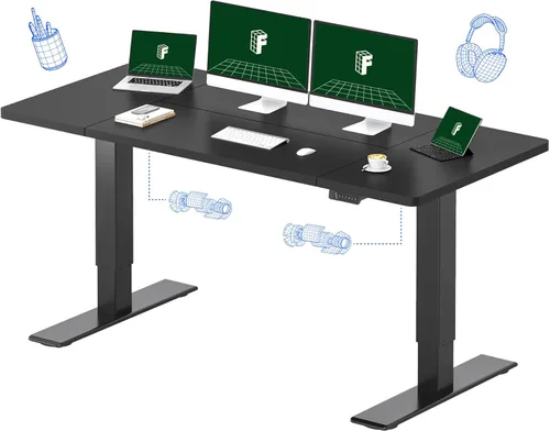 Miniatura 33 de FLEXISPOT Escritorio Eléctrico de Pie de Una Pieza, 60 x 24 Pulgadas Escritorio Ajustable con Superficie Sin Costuras, Ajuste de Altura con Parte