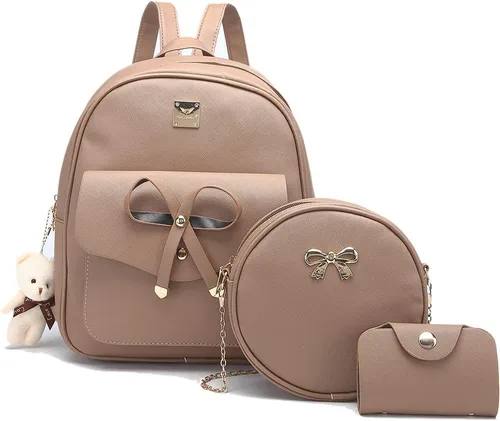 Miniatura 20 de MACCINELO Linda mochila de cuero para mujer, mochila pequeña con lazo para regalo de niñas, bolsa de hombro para mujer, 3
