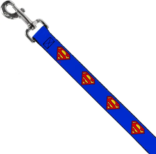 Miniatura 2 de Buckle-Down Correa para mascotas - Superman Shield Blue - 4 pies de largo - 1" de ancho