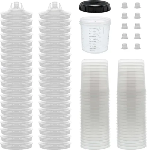 Miniatura 7 de Master Paint System MPS, juego de 4 vasos duros de tamaño estándar de 20 onzas (20.3 fl oz) y anillos de retención – 4 vasos duros y 4 anillos