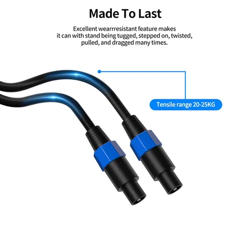 Miniatura 4 de Paquete de 2 cables de audio Speakon a Speakon de 10 pies, cable de audio profesional de 12 AWG con bloqueo giratorio