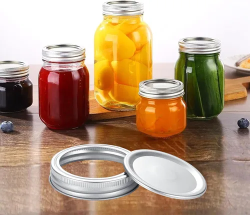 Miniatura 4 de Tapas para conservas Ball Kerr con anillos - Tapas y anillos divididos, material de grado alimenticio, 100% ajuste y hermético para frascos de boca
