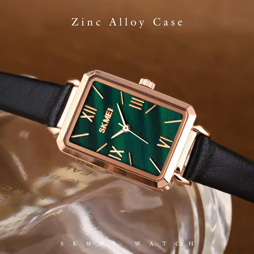 Miniatura 3 de SKMEI - Reloj de pulsera para mujer, de piel, rectangular, elegante, para mujer, Classic, forro polar verde con licencia oficial de star wars silent