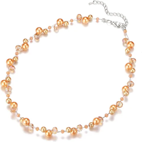 Miniatura 2 de Collar corto de turquesa con cuentas para mujer, joyería de moda con perlas y cuentas de cristal, regalos de cumpleaños para mujer