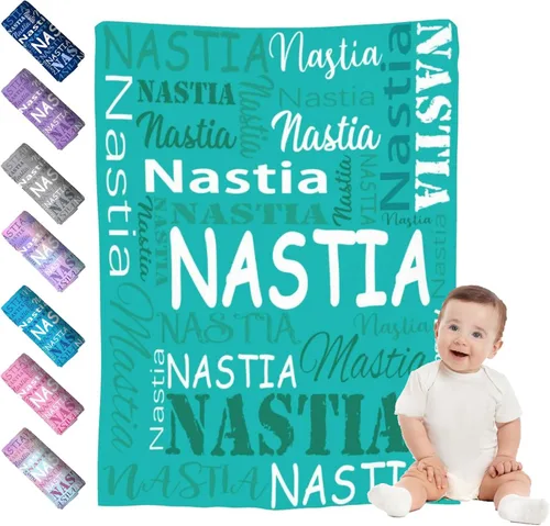 Miniatura 12 de Mantas de bebé personalizadas para niño y niña, manta de bebé personalizada con nombre para niños y adultos, mantas suaves personalizadas