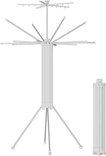 Miniatura 12 de JOOM Trípode de Secado de Ropa, Perchero Portátil y Plegable para Ahorro de Espacio, Perchero de Secado de Ropa para Lavandería - Perchero de Ropa