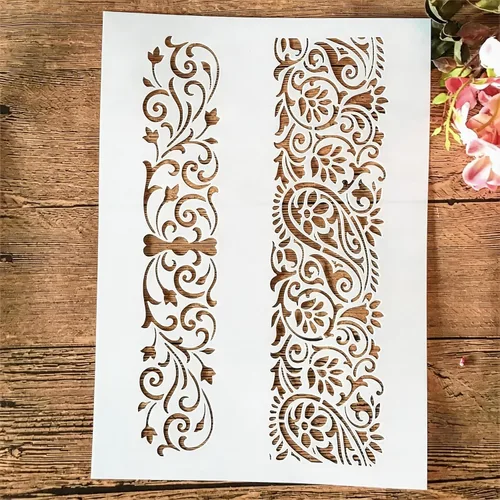 Miniatura 10 de TIAMECH Plantilla de alas reutilizables A4 para pintar, par de plantillas de capas de corazón de ala de ángel, arte de pared, muebles de madera