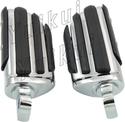 Miniatura 10 de Cromado o negro motocicleta Premium universal trasero pie clavija para pasajero con adaptadores de montaje macho para Honda VTX 1300 C/R/S/T Estilo2