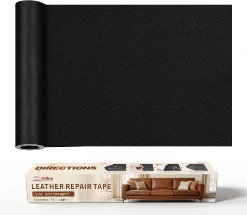 Miniatura 8 de Cinta de reparación de piel de 3 x 60 pulgadas, parche autoadhesivo de reparación de piel para sofás, muebles, asiento del conductor (color negro)