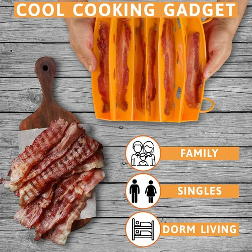 Miniatura 5 de Bad Boy - Olla de tocino para microondas, olla de tocino crujiente para horno de microondas, utensilios de cocina para microondas para tocino