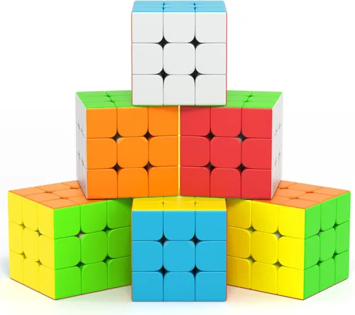 Miniatura 8 de Vdealen Juego de cubos de velocidad 3x3x3, paquete de 6 cubos de velocidad, juego de cubos mágicos a granel, premio para aulas escolares, regalos