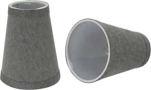 Aspen Creative 32657-2B, pantalla de lámpara de araña con clip, gris, 2 1/2 pulgadas superior x 4 pulgadas inferior x 5 pulgadas de altura