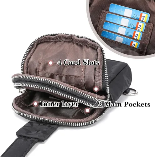 Miniatura 6 de INICAT Bolsos cruzados pequeños de nailon para mujer, bolsa de 1 litro para hombre, bolsa de hombro, riñonera, artículos esenciales de viaje