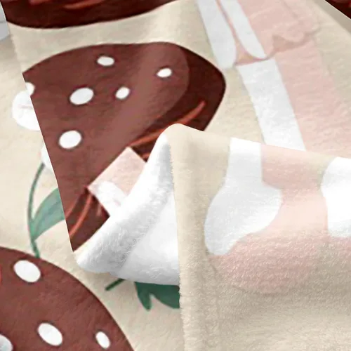Miniatura 5 de jejeloiu Cute Mushroom Decor Plush Throw Blanket, For Kids Boys Girls 40"x50" Botanical Plants All Season,Bed Blanket Cartoon Mushrooms Flannel