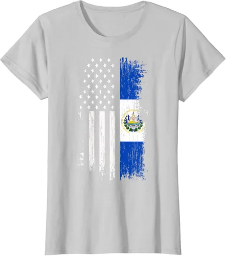 Miniatura 26 de Camiseta de la bandera de Estados Unidos salvadoreño - Camiseta de El Salvador USA