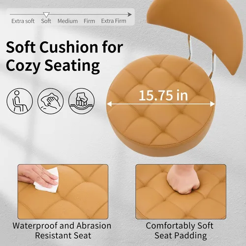 Miniatura 3 de FIRAVOE Sillas giratorias para escritorios (altura ajustable de 20"-27") (cómoda silla de salón) silla de tocador de maquillaje con capacidad de 300