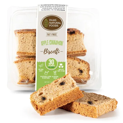 Miniatura 13 de DIJAS Natural Food s, Galleta de biscotti sin grasa, ingredientes naturales sin conservantes, delicioso aperitivo bajo en calorías (5 onzas)