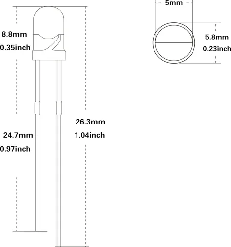 Miniatura 2 de 100 lámpara LED de diodo de luz blanca cálida de 5mm (Lente Transparente Redonda DC 3V 20mA) Bombilla de iluminación, componente electrónico, luz