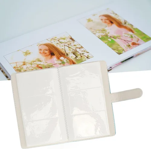 Miniatura 3 de Álbum de fotos pequeño de 96 bolsillos, mini álbum de fotos de 4 x 6 pulgadas, cubierta de cuero vegano premium, álbum de fotos para cámara Fujifilm