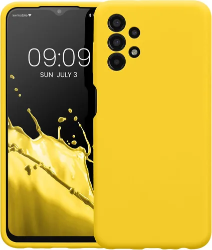 Miniatura 5 de kwmobile Funda compatible con Samsung Galaxy A13 4G - Funda delgada de silicona TPU - Acabado suave al tacto - Amarillo radiante