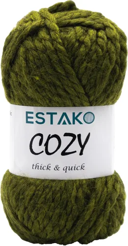 Miniatura 50 de Estako Cozy Thick & Quick Yarn - Hilo acogedor grueso y rápido, 20% lana, 80% acrílico, suave, súper voluminoso, peso #6, para tejer y hacer 50187
