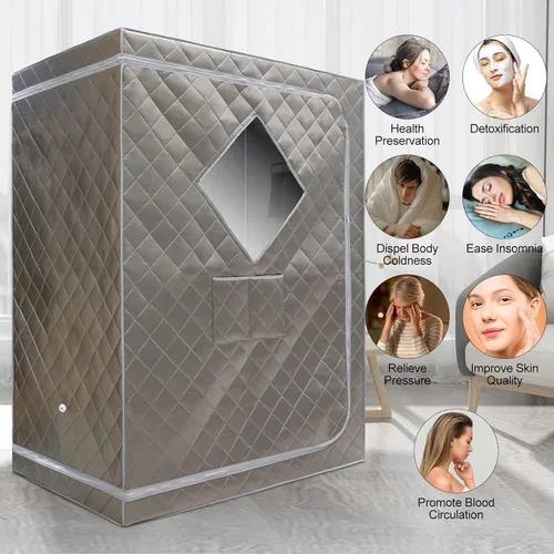 Miniatura 5 de ZONEMEL Tienda de campaña de sauna de tamaño completo, portátil para 1 o 2 personas, spa en casa de cuerpo completo para relajación
