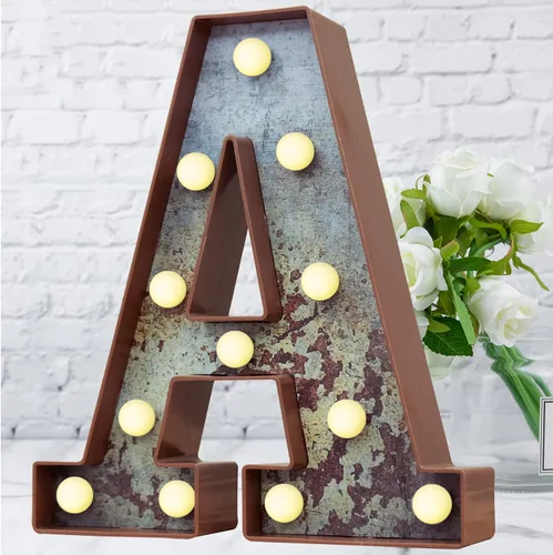 Miniatura 25 de Elnsivo - Letras con luces LED, efecto a hierro
