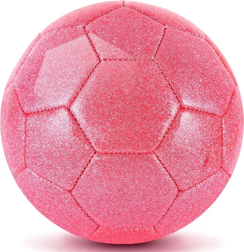 DLUGOPIS Sparkling Pink Toddler Soccer Ball - Mini, Age 3-8, Indoor/Outdoor, Small Size for Boys & Girls (Sparkling Pink, 1)