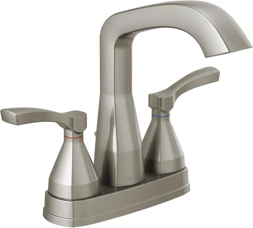 Miniatura 7 de Delta Faucet Stryke - Grifo de baño dorado, grifo de baño central, tecnología de sello de diamante, ensamblaje de drenaje de metal, bronce champán