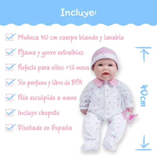Miniatura 2 de JC Toys - La Baby - Muñeca bebé caucásica con cuerpo mediano y suave de 16 pulgadas Rosa caucásico