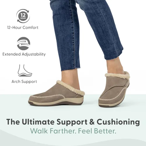 Miniatura 11 de Orthofeet Charlotte - Pantuflas ortopédicas con forro de piel sintética para mujer