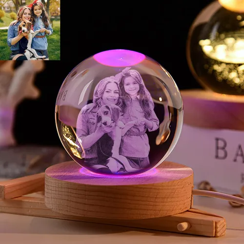 Miniatura 13 de Foto de cristal personalizada, regalos personalizados con tu propia foto para mamá, papá, pareja, familia, impresión en color personalizada, regalos