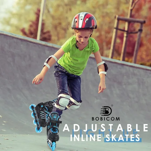 Miniatura 6 de Patines en línea ajustables con ruedas de luz completa, patines iluminadores al aire libre para niños y adultos, niñas y niños, hombres y mujeres