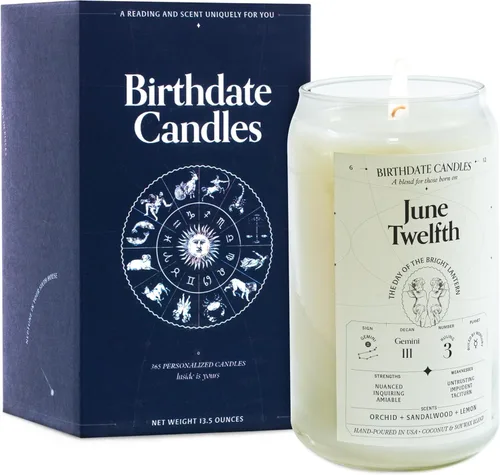 Miniatura 100 de Velas con fecha de nacimiento, 28 de octubre, velas perfumadas del zodiaco de Escorpio, regalo de cumpleaños, aroma a bergamota, canela y caoba