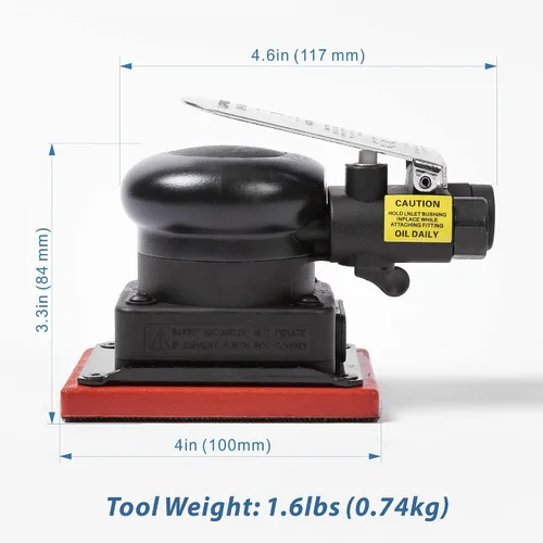 Miniatura 3 de Lijadora de Aire Orbital Sin Vacío, Mini Lijadora Jitterbug de 3 x 4 pulgadas, Órbita de 1/8 pulgadas, 12,000 OPM Máximo con 1 Almohadilla de Gancho