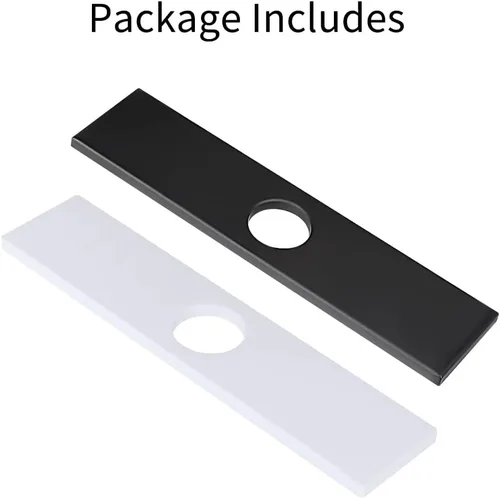 Miniatura 7 de Placa negra para fregadero de cocina, placa de cubierta de orificio de acero inoxidable de 10 pulgadas para grifo de fregadero de baño de 1 o 3 Negro