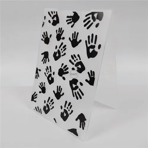 Miniatura 4 de DzIxY Carpetas en relieve de plástico con impresión a mano para hacer tarjetas, suministros de papel DIY, plantillas de álbumes de recortes
