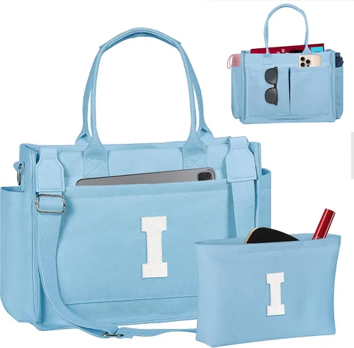 Miniatura 107 de Easter Basket Stuffers, Initial Tote Bag with Makeup Bag, Birthday Gifts for Women, Teen Girl Gifts Trendy Stuff